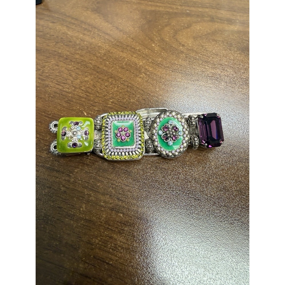 Vintage Les Gens‎ du Sud Statement Bracelet Boho Chunky Glass - Picture 2 of 7